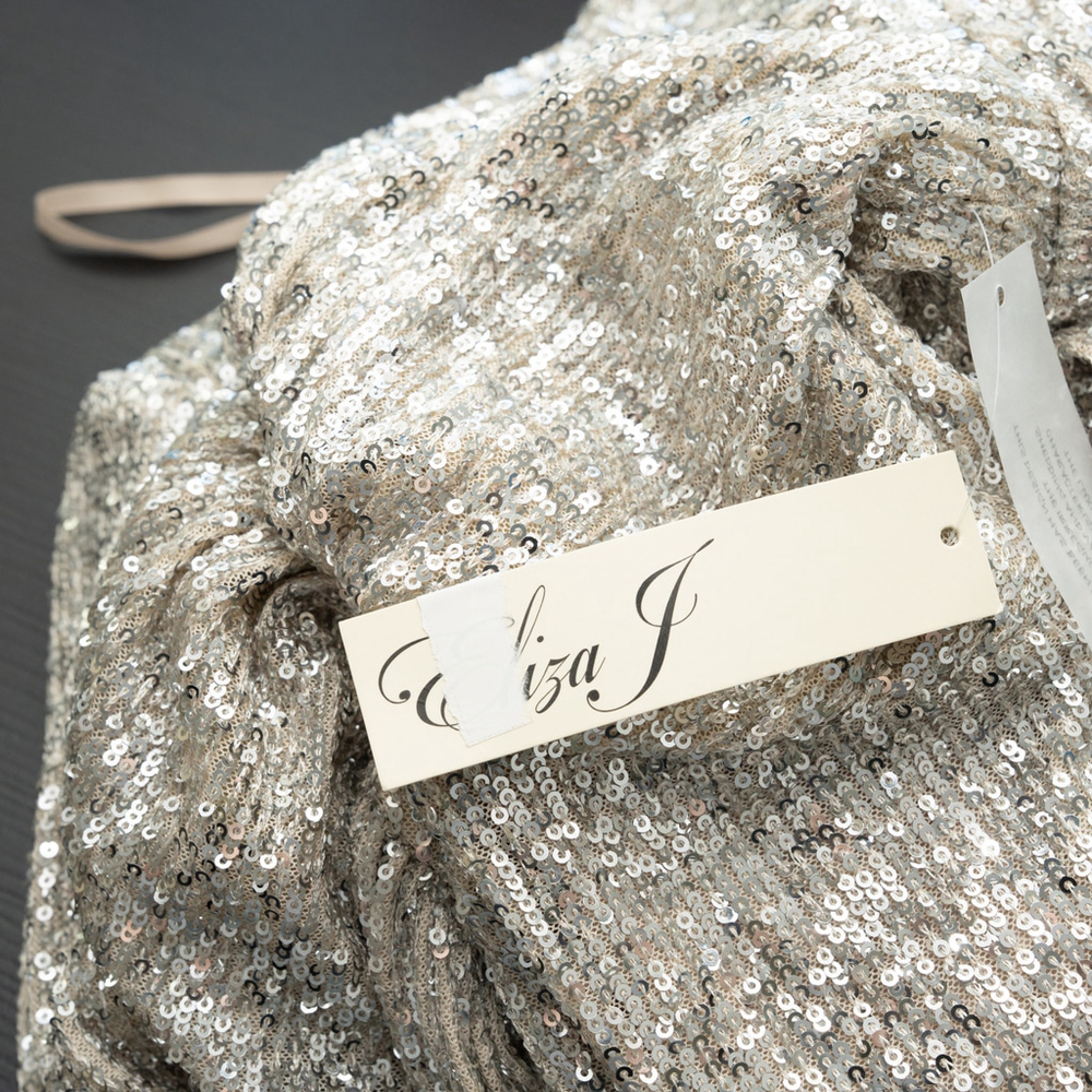 Eliza J -  Long‎ Sleeve Sequin Gown - Picture 9 of 14